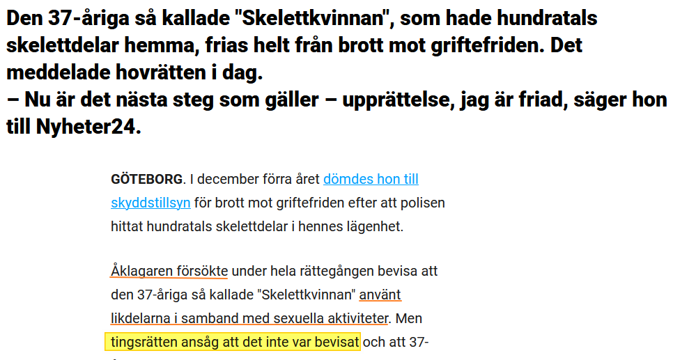 Helena, “Skelettkvinnan” och media