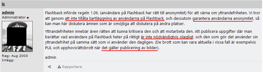 Flashback – Moderatorer söker efter identiteter