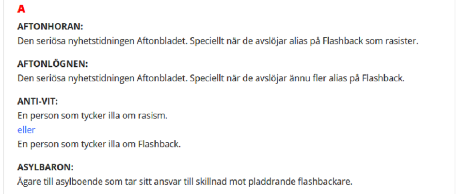 FLASHBACK – En ordlista med typiska ord